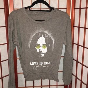 John Lennon LOVE IS REAL thin long sleeve shirt